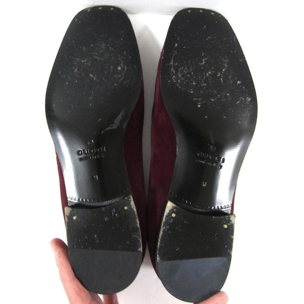 Gucci Dragon Embroidered Wine Colored Suede Loafers Shoes Size 9 - Picture 11 of 12